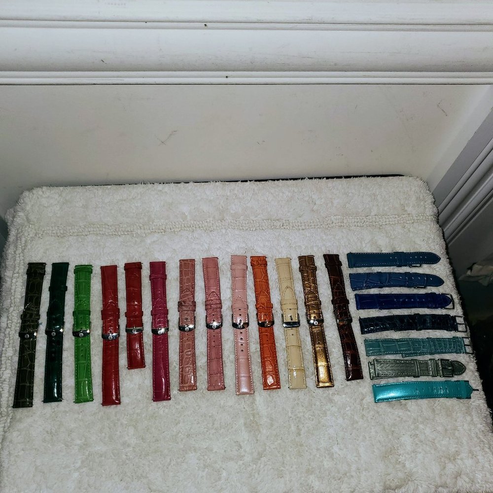 Authentic Michele Watch Band Lot of 20 Plus Unbranded Bands 36-Good Quality!